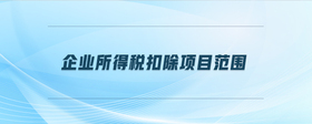 企業(yè)所得稅扣除項目范圍