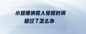 小規(guī)模納稅人報稅時間超過了怎么辦