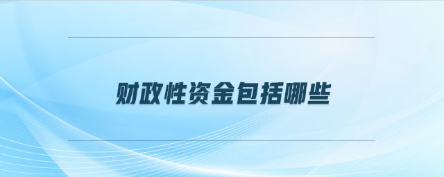 財政性資金包括哪些