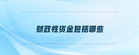 財政性資金包括哪些