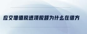 應(yīng)交增值稅進項稅額為什么在借方
