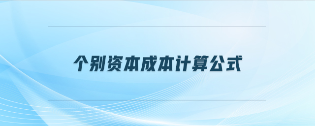 個(gè)別資本成本計(jì)算公式