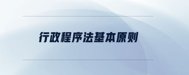 行政程序法基本原則