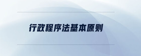 行政程序法基本原則