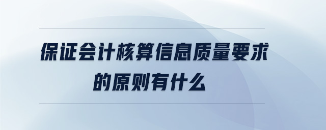 保證會(huì)計(jì)核算信息質(zhì)量要求的原則有什么