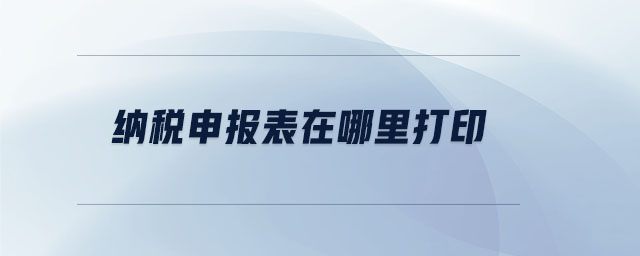 納稅申報表在哪里打印