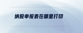 納稅申報表在哪里打印