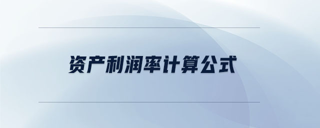 資產(chǎn)利潤率計算公式