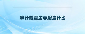 審計(jì)檢查主要檢查什么