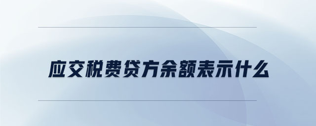 應(yīng)交稅費(fèi)貸方余額表示什么