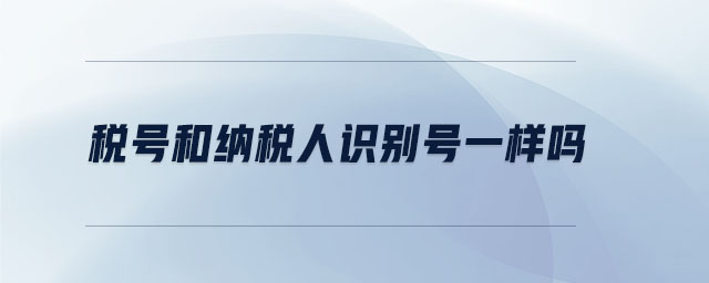 稅號(hào)和納稅人識(shí)別號(hào)一樣嗎