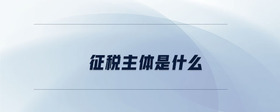 征稅主體是什么