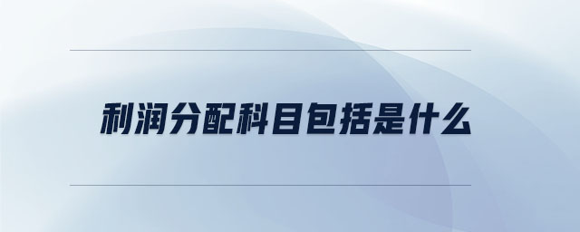 利潤分配科目包括是什么