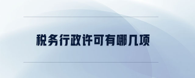 稅務行政許可有哪幾項