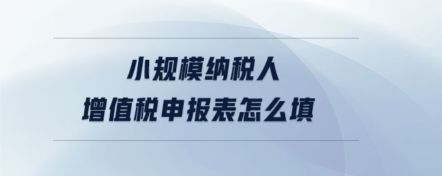 小規(guī)模納稅人增值稅申報(bào)表怎么填