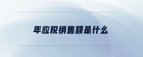 年應(yīng)稅銷售額是什么