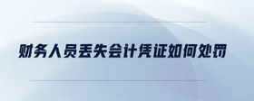 財(cái)務(wù)人員丟失會(huì)計(jì)憑證如何處罰