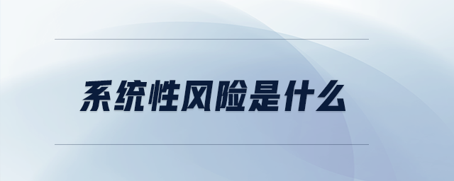系統(tǒng)性風(fēng)險(xiǎn)是什么