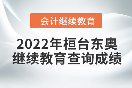 2022年桓臺東奧會計繼續(xù)教育如何查詢成績？
