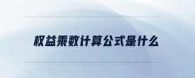 權(quán)益乘數(shù)計(jì)算公式是什么