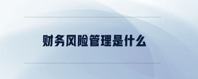 財務風險管理是什么