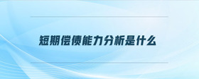 短期償債能力分析是什么