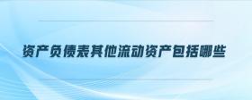 資產(chǎn)負債表其他流動資產(chǎn)包括哪些