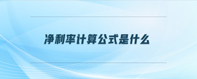 凈利率計算公式是什么