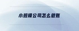 小規(guī)模公司怎么做賬