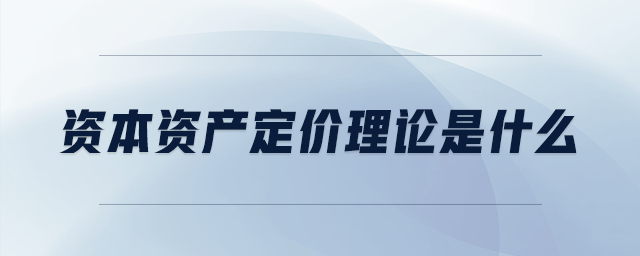 資本資產(chǎn)定價理論是什么