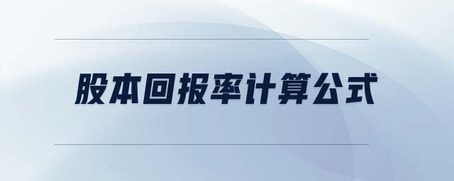 股本回報(bào)率計(jì)算公式