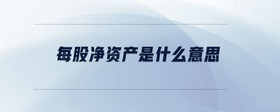 每股凈資產(chǎn)是什么意思