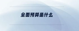 全面預(yù)算是什么