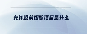 允許稅前扣除項目是什么