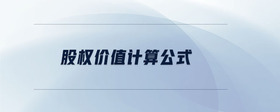 股權(quán)價(jià)值計(jì)算公式