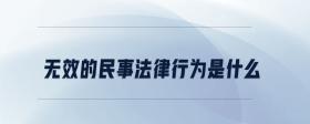 無效的民事法律行為是什么