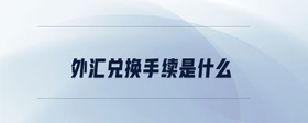 外匯兌換手續(xù)是什么