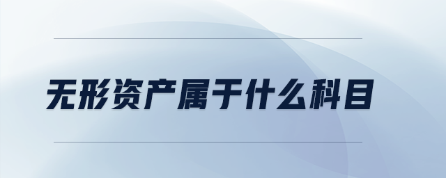 無形資產(chǎn)屬于什么科目
