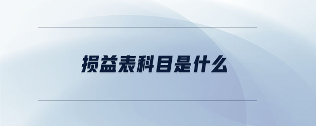 損益表科目是什么