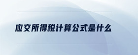 應(yīng)交所得稅計(jì)算公式是什么