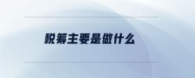 稅籌主要是做什么