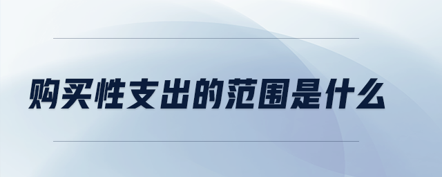 購(gòu)買性支出的范圍是什么