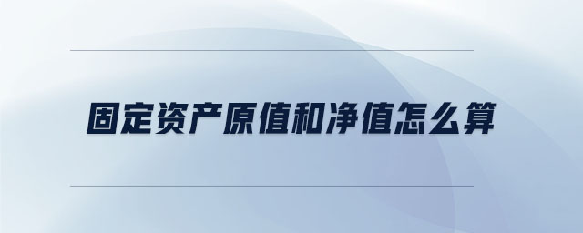 固定資產(chǎn)原值和凈值怎么算