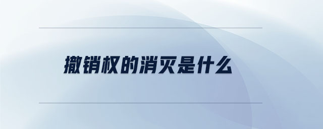 撤銷權(quán)的消滅是什么