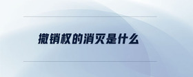 撤銷權(quán)的消滅是什么