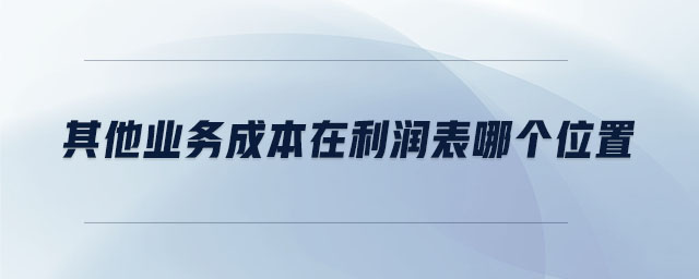 其他業(yè)務成本在利潤表哪個位置