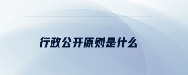 行政公開(kāi)原則是什么