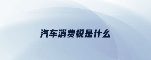 汽車消費(fèi)稅是什么
