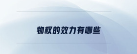 物權(quán)的效力有哪些