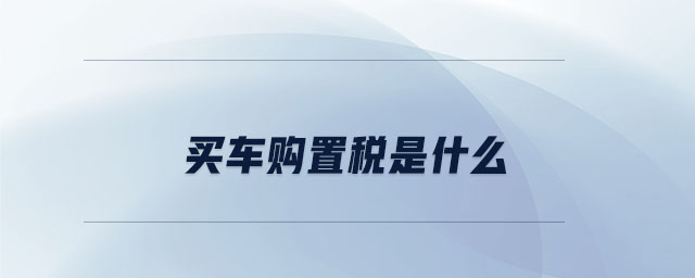 買車購置稅是什么